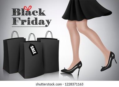 Black Friday sale background. Vector