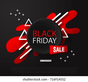 Black friday sale background.Abstract composition with geometric elements. Modern design.Universal vector background for poster, banners, flyers, card