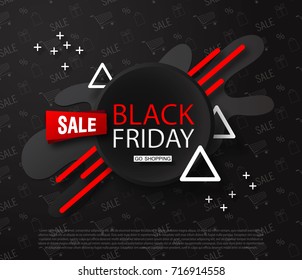 Black friday sale background.Abstract composition with geometric elements. Modern design.Universal vector background for poster, banners, flyers, card