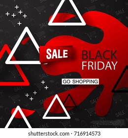 Black friday sale background.Abstract composition with geometric elements. Modern design.Universal vector background for poster, banners, flyers, card