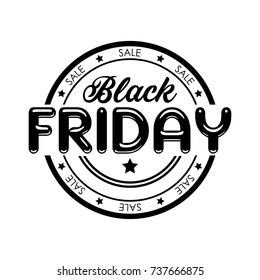 Black Friday sale badge, sticker, vector template, rubber stamp.