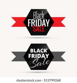 black friday sale badges with ribbon for promotion