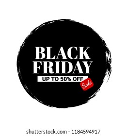 Black friday sale banner. up to 50% off. Vector