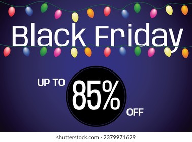 Black Friday Sale Banner - Up to 85% Off on Christmas Lights and Festive Decorations