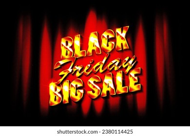 Black friday sale banner, up to 90 off. Vector illustration.
