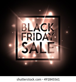 Black Friday Sale banner with abstract light. Vector illustration