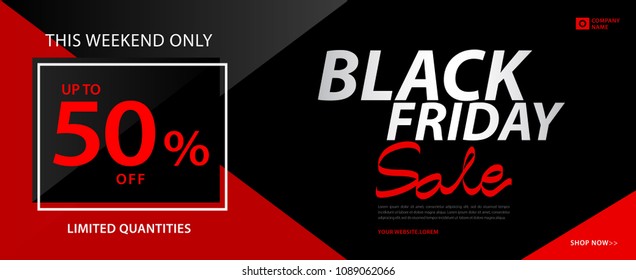 Black friday sale banner, Ads, header banner, gift voucher, Discount card, promotion poster, advertisement, marketing, tags, sticker, brochure, leaflet, presentation, flyer vector illustration