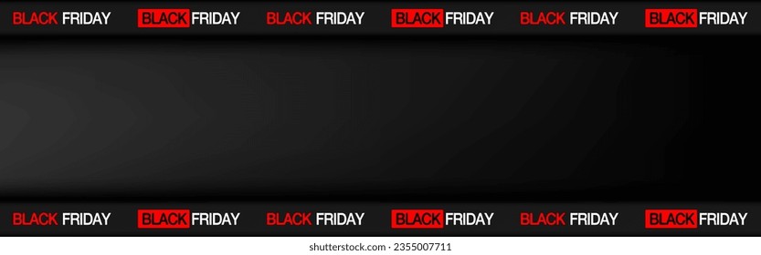 Black Friday Sale with Banner advertising stripes on Black gradient background. Empty space for your graphics. Vector illustration.