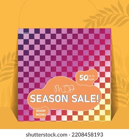 Black Friday sale banner or Back to school Social media post or web ads design template. Price off the discount background.