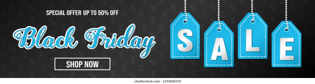 Black Friday Sale - banner with background. Vector.