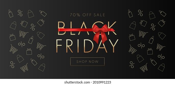 Black Friday Sale Banner. Sale background. Vector illustration