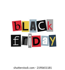 Black friday sale banner background Happy lettering logo icon sign Xmas concept Cartoon children's design Art template list page style brochure idea cover booklet print flyer book blank postcard ad