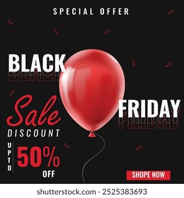  Black Friday Sale banner. Black Friday background. Template for Poster, Banner, promotion, advertising, web, social media.