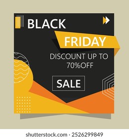 Black Friday Sale banner. Black Friday background.  Black Friday design. typography. Template for Poster, Banner, promotion, advertising,  social media