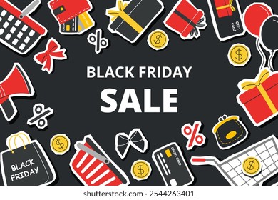 Black Friday sale banner. Black Friday background. Shopping and sale concept.