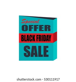 Black friday sale banner. Blue and red discount poster. Special offer. Badge. Vector illustration, eps10.