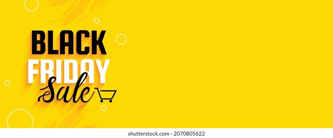 Black Friday Sale Banner In Bright Yellow Color