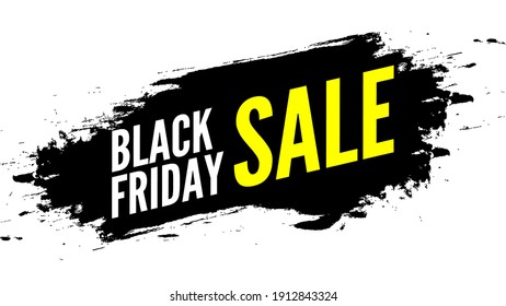 Black friday sale banner with brush strokes. Vector illustration.