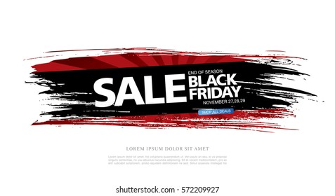 black friday sale banner, brush stroke background