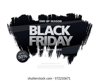 black friday sale banner, brush stroke background
