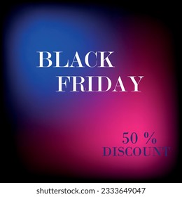 Black Friday sale banner. Chic blue lilac background. Black Friday advertising, special offer and sale. Banner and poster, brochure and flyer design