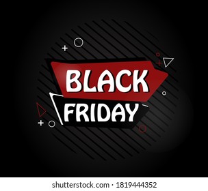 Black friday sale banner with colored different details. Super sale inscription design template
