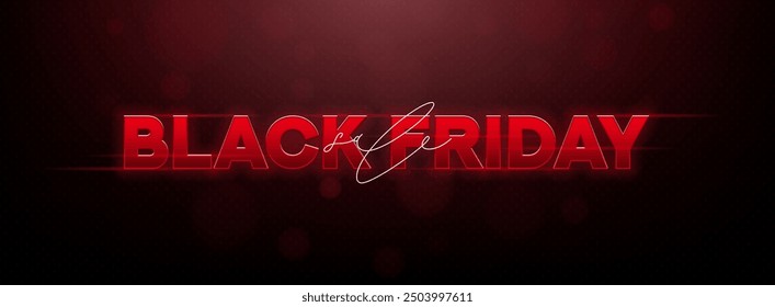 Black Friday sale banner concept. Bright typography gradient text symbol of Black Friday with lettering. Design template for Black Friday sale, advertising and social media.