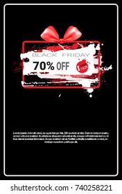 Black Friday Sale Banner With Copy Space Grunge Background Design Shopping Discount Poster Vector Illustration