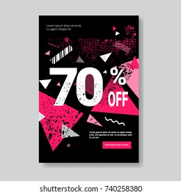 Black Friday Sale Banner With Copy Space Pink Template Poster Grunge Design Shopping Discount Concept Vector Illustration