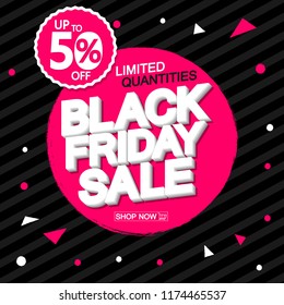 Black Friday Sale, banner design template, up to 50% off, brush grunge, vector illustration