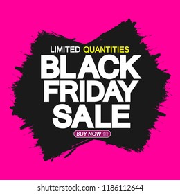 Black Friday Sale, banner design template, vector illustration