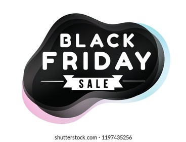 Black friday sale. Banner design with abstract liquid shapes.