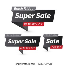 Black Friday Sale Banner Design Set 