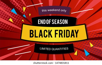 Black friday sale banner design. Vector illustration EPS10 