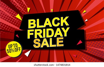 Black friday sale banner design. Vector illustration EPS10 