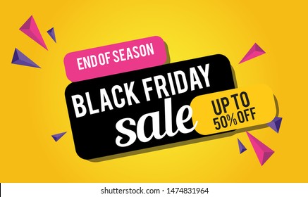 Black friday sale banner design. Vector illustration EPS10 