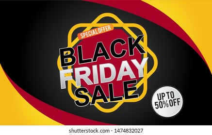 Black friday sale banner design. Vector illustration EPS10 