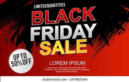 Black friday sale banner design. Vector illustration Eps10 