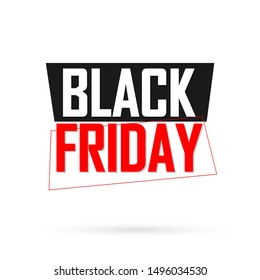 Black Friday, Sale banner design template, discount tag, app icon, vector illustration