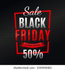Black Friday sale banner design.  For web and flyer
