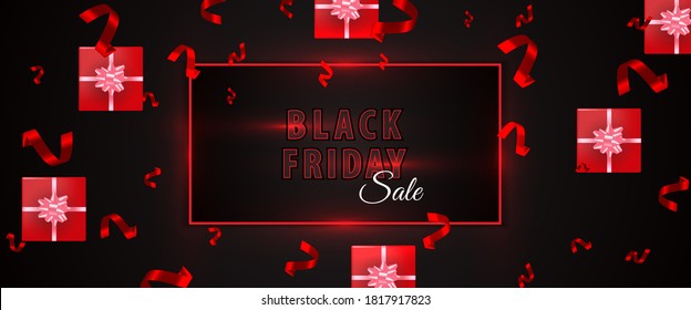 Black Friday sale banner design background template with layout red color element vector graphic. Can use for element promotion event in website, social media marketing, poster