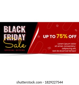 Black friday sale banner design concept