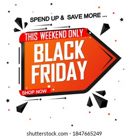 Black Friday Sale, banner design template, discount tag, special offer, don’t miss out, app icon, vector illustration