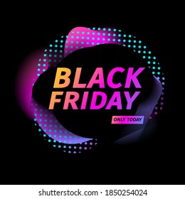 Black Friday Sale Banner. Design Template Promotion Frame For Weekend Sale. Geometric Abstract Style For Discount Offer. Vector.