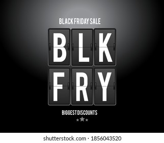 black friday sale banner design with flip clock