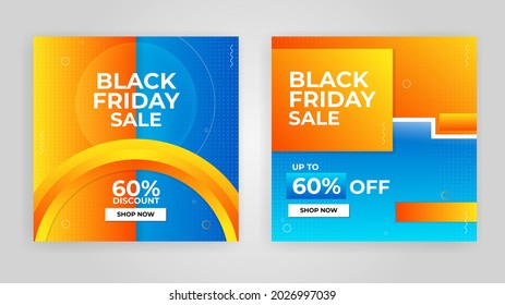 Black Friday sale banner design template, Black Friday social media post design