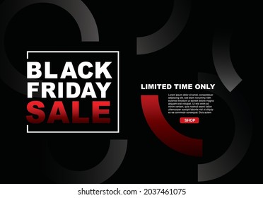 Black Friday, sale, banner design template, limited time only, abstract background, vector.