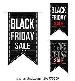 Black friday sale banner design set over a white background, vector illustration