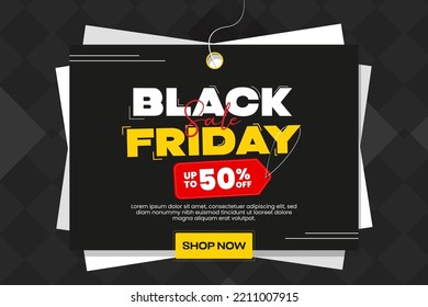 Black Friday Sale banner design template easy to customize simple and elegant design