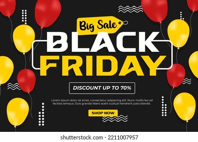 Black Friday Sale banner design template easy to customize simple and elegant design